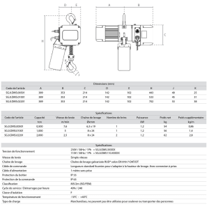 Palan électrique à chaîne – DMS – 230V – 1 vitesse – Image 2