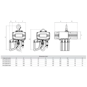 Palan électrique à chaîne – DMH – 230V – 2 vitesses – Image 2