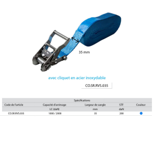 Sangle d’arrimage avec boucle à rochet INOX – Image 2