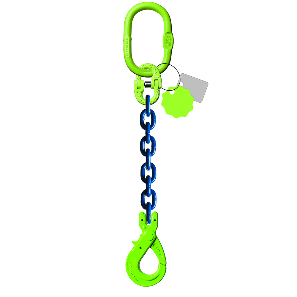Élingue chaîne 1 brin - Avec crochet de sécurité à chape- G100