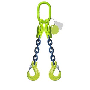 Élingue chaîne 2 brins - Avec crochet à chape et crochet raccoucisseur - G100
