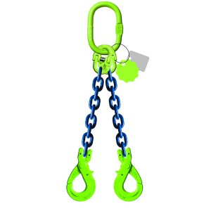 Élingue chaîne 2 brins - Avec crochet de sécurité à chape - G100