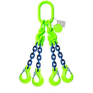 Élingue chaîne 4 brins - Avec crochet à chape et crochet raccourcisseur - G100