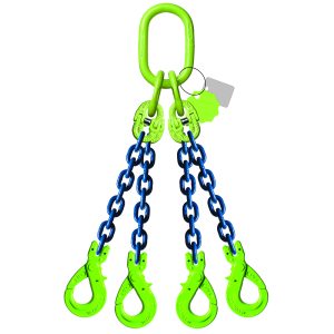 Élingue chaîne 4 brins - Avec crochet de sécurité à chape - G100