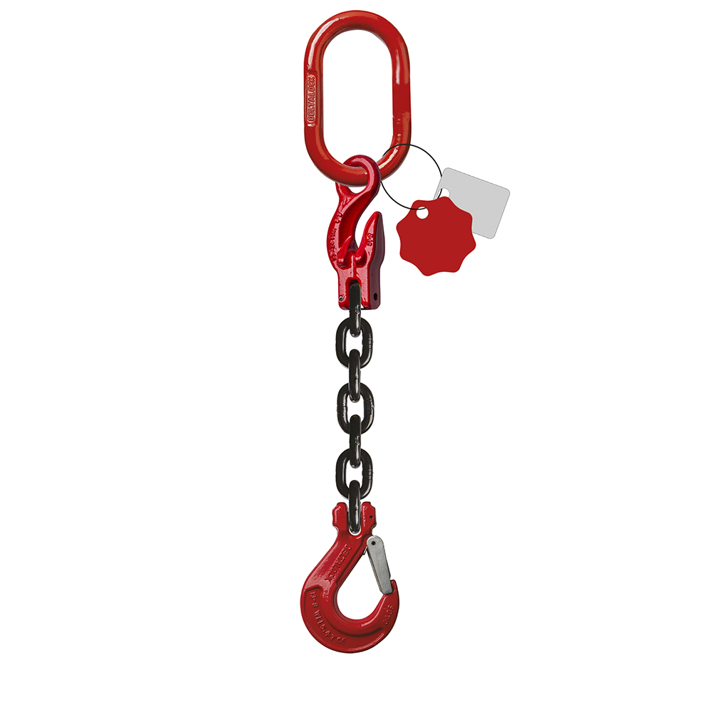 Élingue chaîne 1 brin - Avec crochet à chape et crochet raccourcisseur - G80
