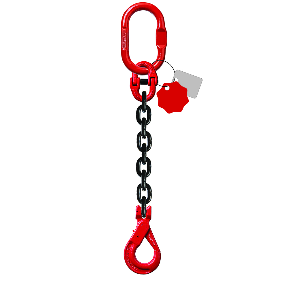 Élingue chaîne 1 brin - Avec crochet de sécurité à chape- G80