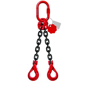 Élingue chaîne 2 brins - Avec crochet de sécurité à chape - G80