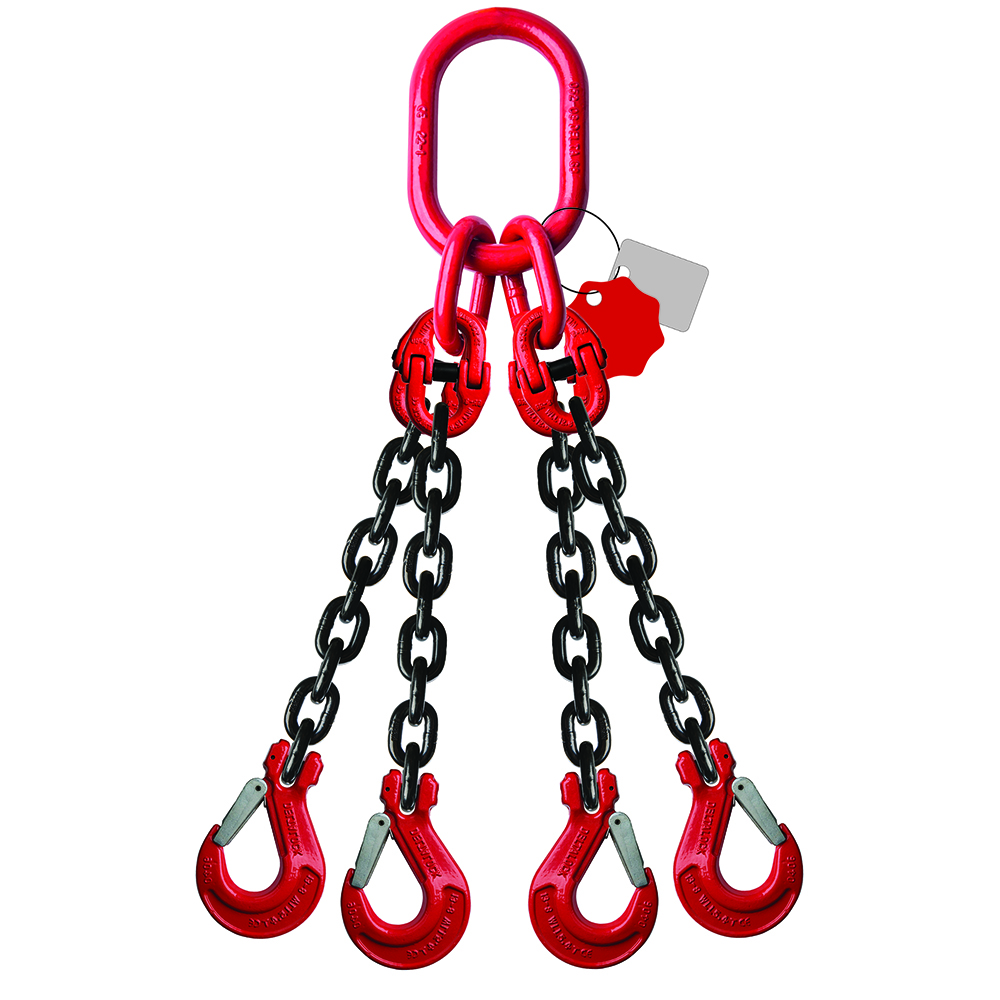 Élingue chaîne 4 brins - Avec crochet à chape - G80