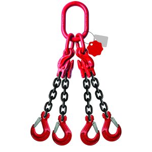 Élingue chaîne 4 brins - Avec crochet à chape et crochet raccourcisseur - G80