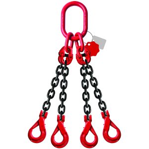 Élingue chaîne 4 brins - Avec crochet de sécurité à chape - G80